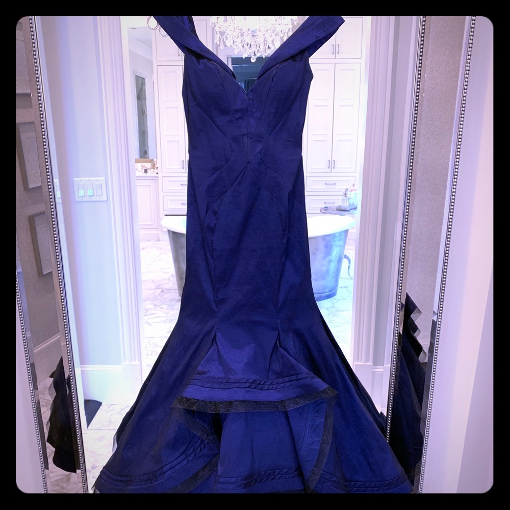 Macduggal taffeta mermaid evening gown